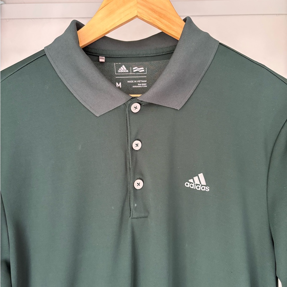 Adidas Men's Dark Green Polo Short Sleeve Shirt Size Medium